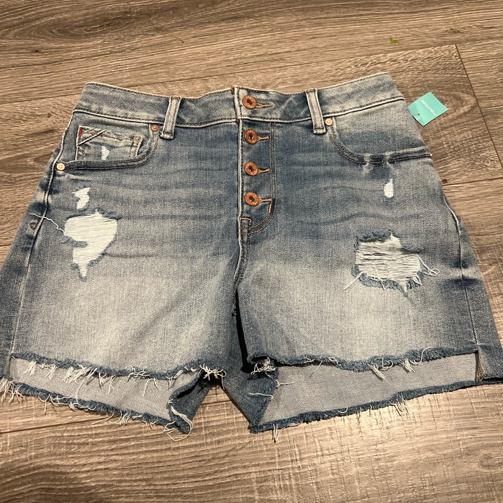 Maurices Blue Distressed Jean Shorts